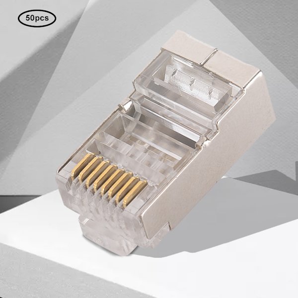50st Cat6 RJ45 Kontakt Ethernet Nätverkskabel Modulär Anslutning 8P8C Guldpläterad