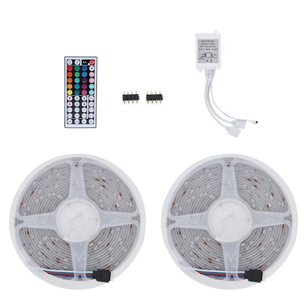 10m/32.4ft LED Färgglad Ljusremsa med 44-knapps Fjärrkontroll 5050 RGB Infraröd Stämningsbelysning för Bröllop EU-kontakt 100‑240V