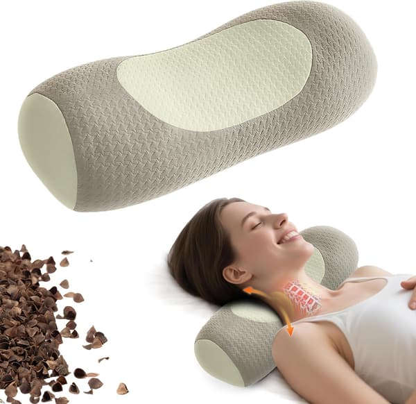 Buckwheat Pillow for Neck Support and Better Sleep - Single Pack (15 x 45 cm) [Single Pack]