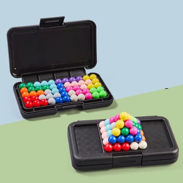 Pyramid Puzzle: Educational Toy for Children to Develop Logical Thinking – IQ Magic Beads 2D Puzzle – 200 Levels