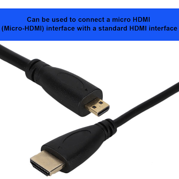 Micro-HDMI - HDMI -sovitinkaapeli 1440p/1080p/1080i/720p/480p, sopii Raspberry Pi 4B:lle