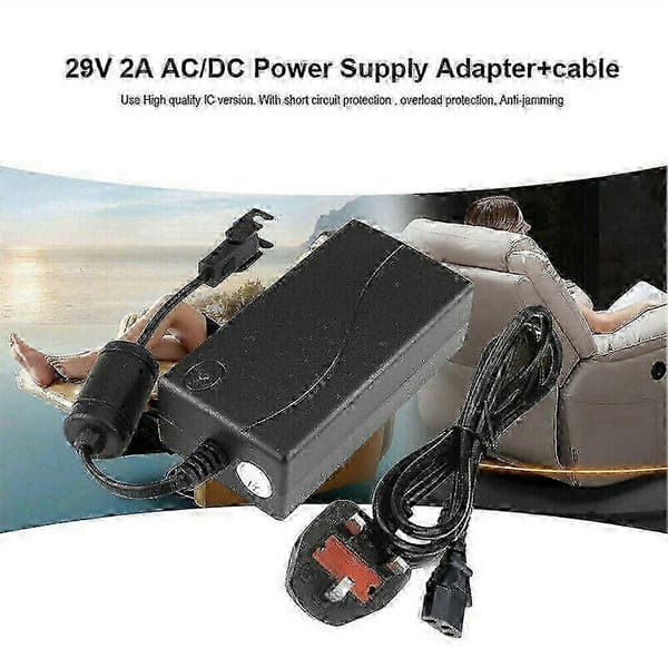 29V AC/DC-adapter Kompatibel med elektrisk sofafotölj Black