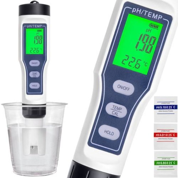 Digital pH-måler for vann - Vanntester white