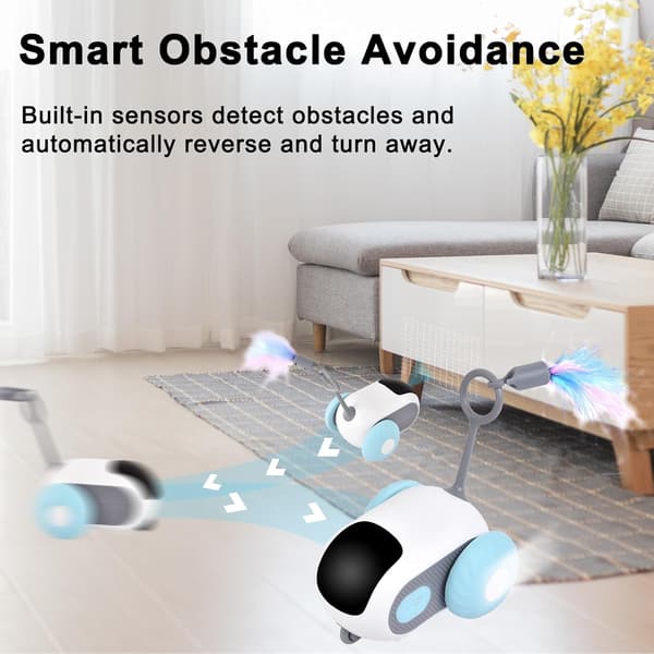 Smart Interactive Cat Toy Remote Control Cat Training Toys for Bored Indoor Electronic Cat Toys Blue