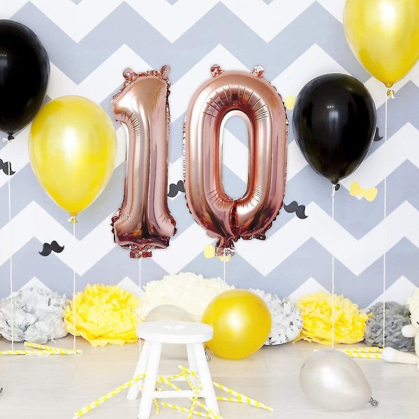 10-årsfestdekoration - nummer 10 ballonger