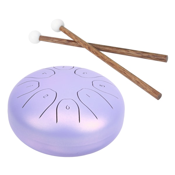 5,5 tums Mini Ethereal Trumma Ethereal Stål Tongue Handpan Väska Panda Musikutrustning Lila