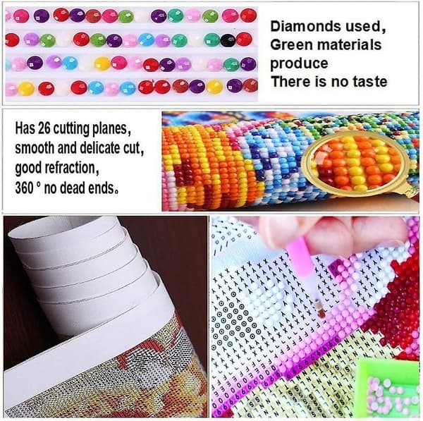 30x40 cm 5d fuld DIY diamantmaling lyserøde blomster, DIY blomster diamantmaling