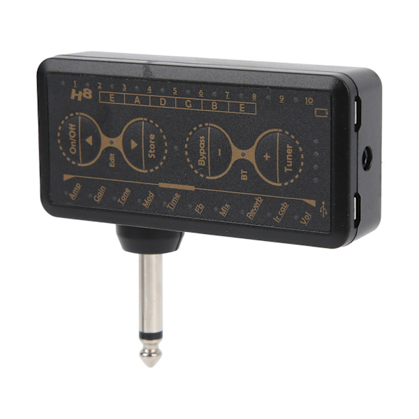 Gitarhörlursförstärkare Laddningsbar Inspelningsbar Portabel Distortion Ljudkort Effektförstärkare