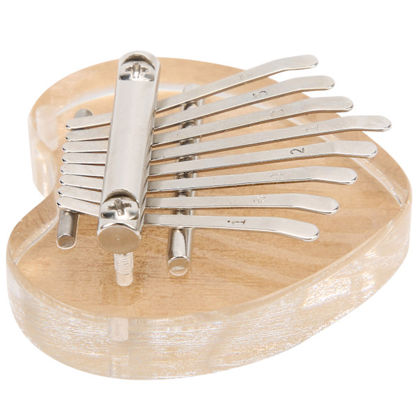 Kalimba 8 Tangenter Mini Finger Piano Kristall Födelsedag Julklappar för Barn Vuxna Nybörjare Hjärta Form