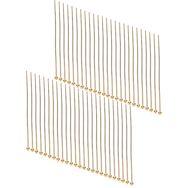 50 stk Kulehode Pins Smykker Anheng DIY Håndverk Perlelaging Deler Tilbehør Gull 45mm / 1.77in
