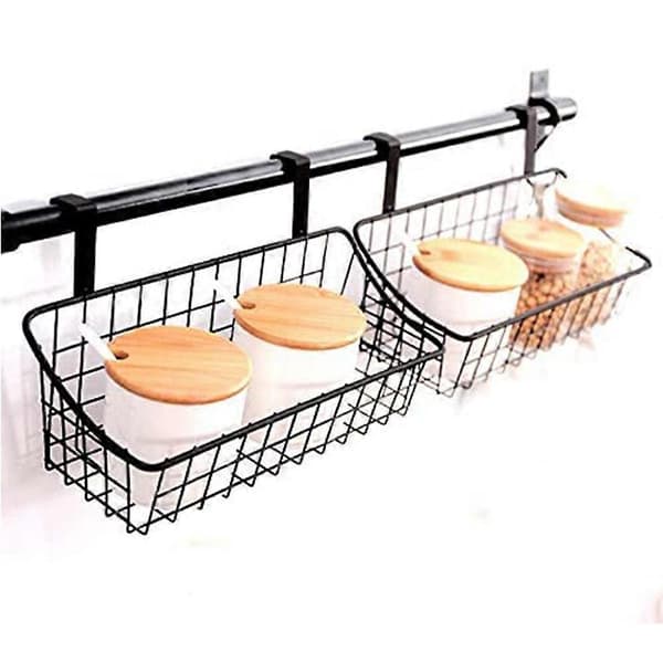 Basket with hook, hang it behind a door or on a railing, white