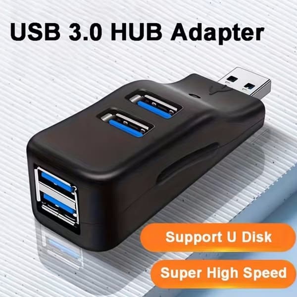 usb 3.0-hub, usb-hubadapter, 4 portar för USB 3.0, mini USB A-portutökare