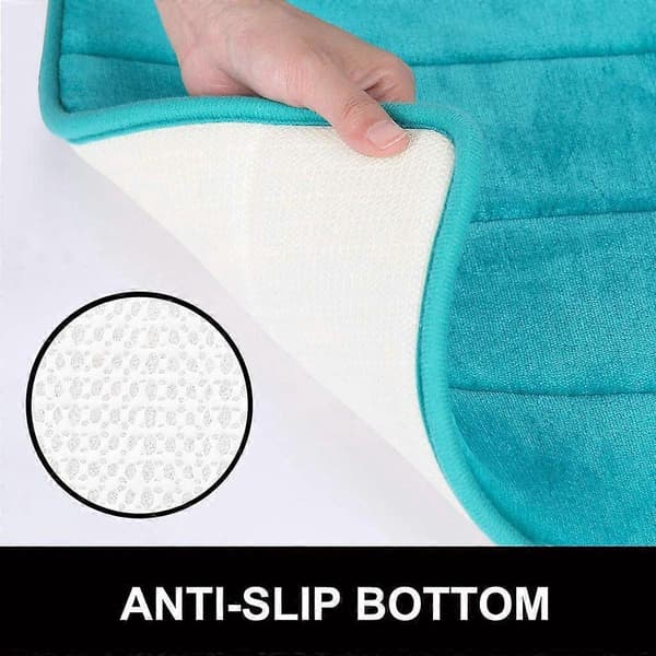 Badeværelsesmåtte Absorberende Skridsikker Badeværelsesmåtte Vaskbar Badeværelsesmåtte - 60x90cm (Påfuglegrøn)