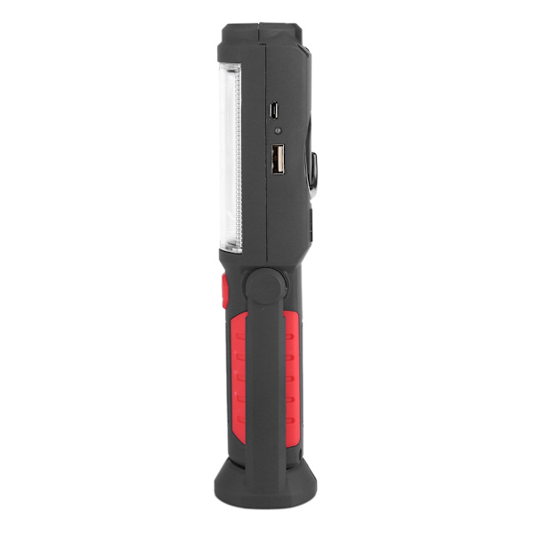 3W Genopladelig COB LED Lommelygte Camping Nødlys Arbejdslampe med Magnetisk Stand Rød