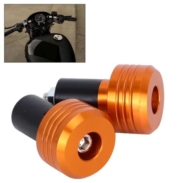 Motorcykel Styrstang Greb End Aluminium Propper Moto Glide Tilbehør (Orange)