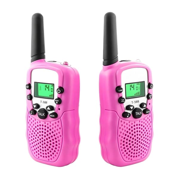 2-pak Walkie-Talkie til børn – 3 km rækkevidde, pink