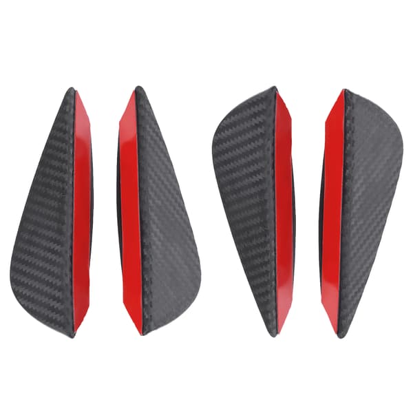4 st Universal ABS Kolfiber Bil Framstötfångare Fenor Läpp Spoiler Canards Trim Kit