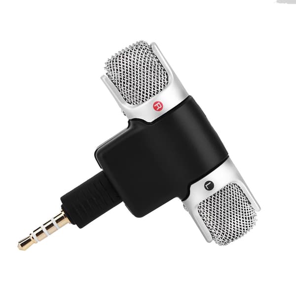 Mini Stereomikrofon Mic 3,5 mm Guldpläterad Plugg Jack för Andriod-telefoner iPhones
