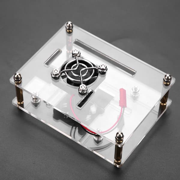 Akryl PMMA-kapslingsbox Skyddsfodral Kylfläkt för Raspberry Pi 2 3 Modell B och Pi b