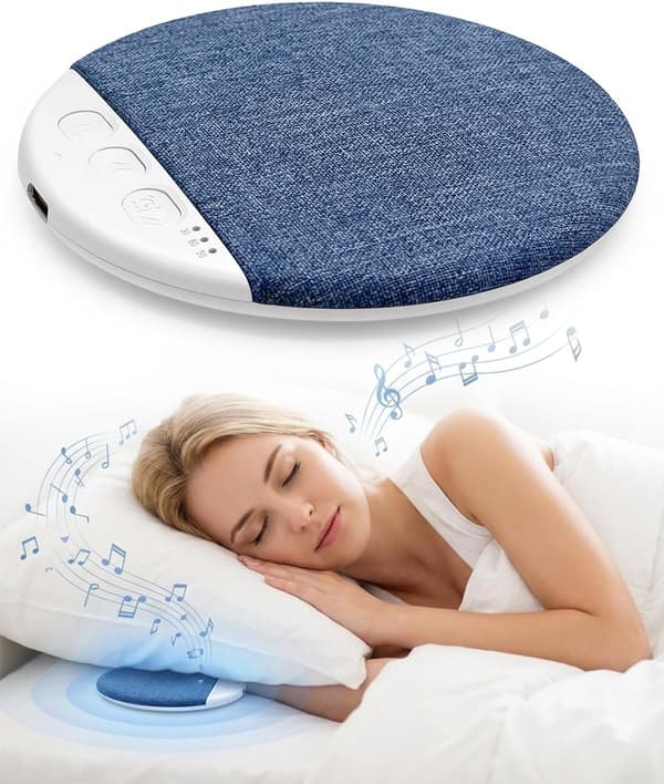 Bed Speaker for Sleep Aid / Under-Pillow Speaker: High-Quality, Timer-Equipped, Multifunctional Bluetooth Speaker with White Noise
