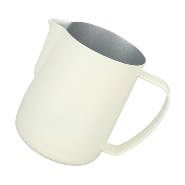 Coffee Latte Art Kander Bevel Design 450ml Rustfri Stål Mælkeskumningskande til Kaffe Mælk Hvid