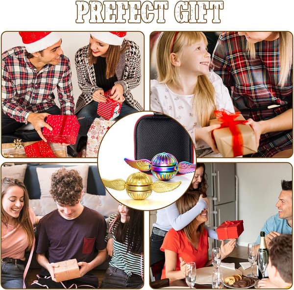 Guld Fidget Spinner Magic Orb Angstlegetøj Stressreducerende Spin Fidgets Håndlejer Tri Spinner Finger Spinners Legetøj Fokus Fidgeting Rastløs