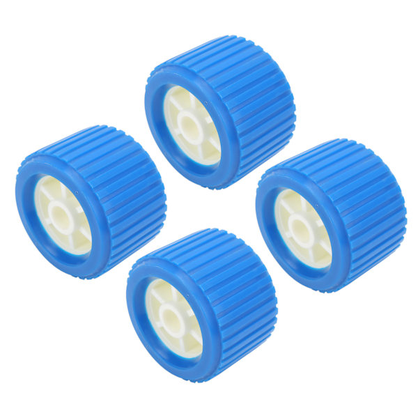 4 kpl Marine Ribbed Wobble Roller 108x75x19mm Sininen PP Kestävä Korkeille Lämpötiloille Veneelle, Jahtalle, Trailerille