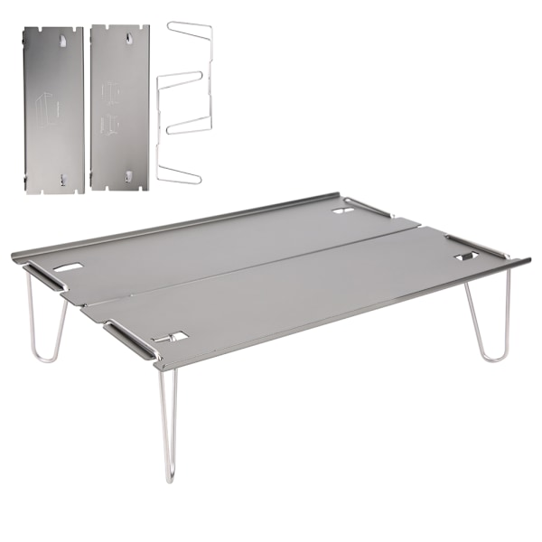 Camping Vikbart Bord Ultralätt Vikbart Bord Bärbar Aluminiumlegering Picknickbord Grå