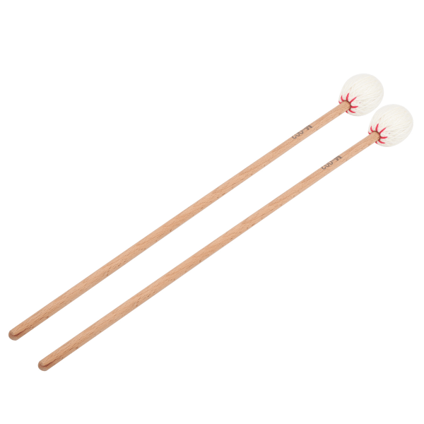 2 stk Marimba Mallets Ahornstænger Uld snoet percussion Instrument Spilletilbehør Hvid bold