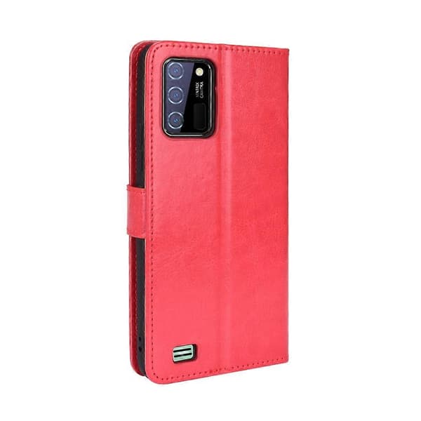 Kompatibelt med Oukitel C25 Retro Crazy Horse Texture Läderfodral Red