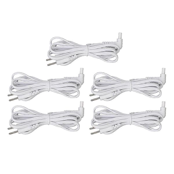5 pcs Replacement Electrode Cables 2.35mm 2-Pin Connector Electrodes Lead Wire for TENS Massager White
