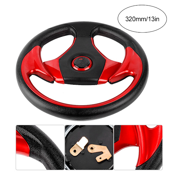 13 tum 320 mm Universal PU-läder Bil Sport Racing Drift Rattratt Röd
