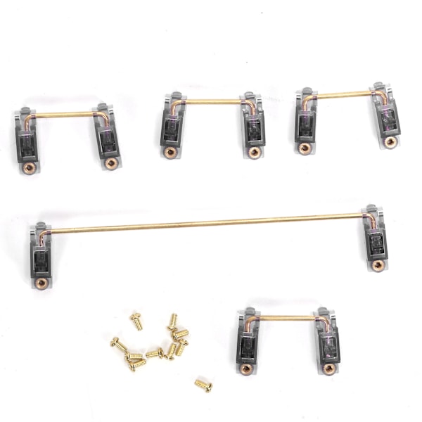Mekanisk tastaturstabilisator med gullbelagte skruer, datatilbehør for DIY 61/64/87 (Transparent svart)