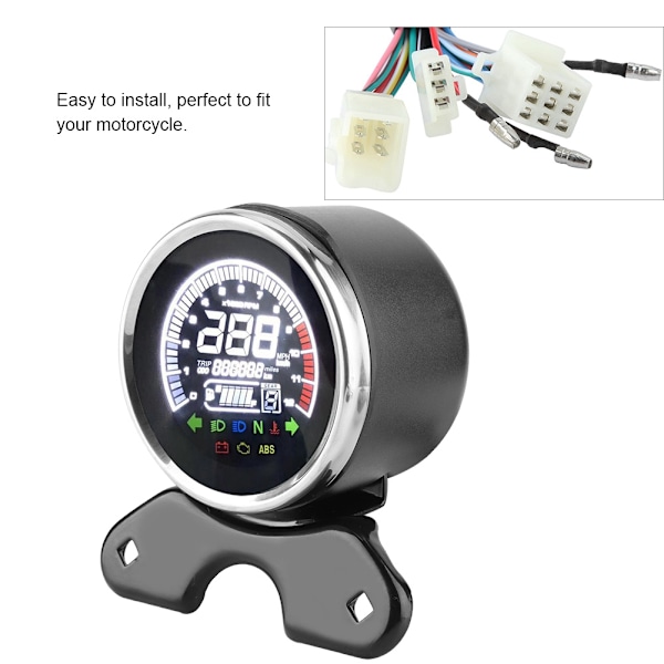 LCD-display til motorcykel - Digital kilometertæller, speedometer og omdrejningstæller