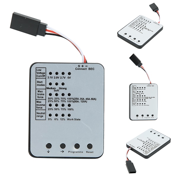 SURPASS HOBBY A1 Version LED Programkort 61 x 48 x 6mm RC Bil Tilbehør Sort Hvid