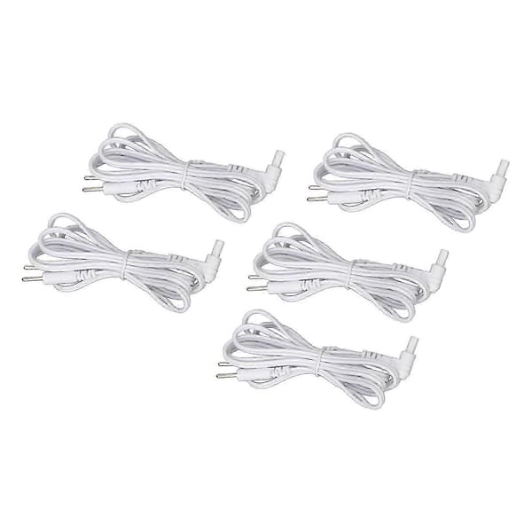5 pcs Replacement Electrode Cables 2.35mm 2-Pin Connector Electrodes Lead Wire for TENS Massager White
