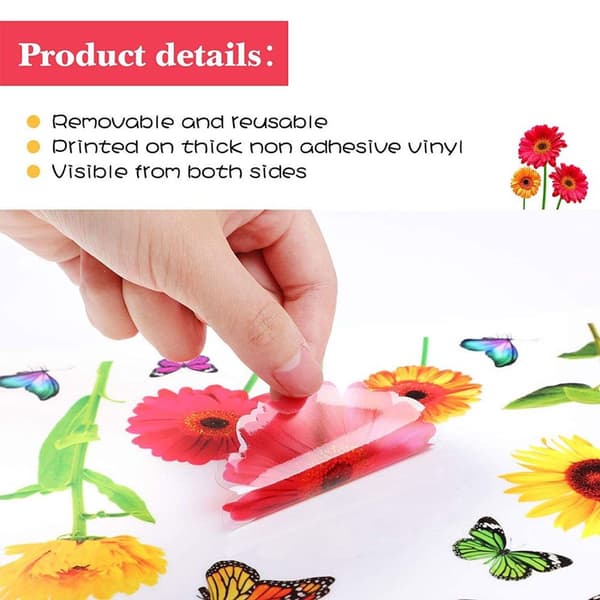 9 Pcs Simulation Small Flowers Butterfly Electrostatic Window Decals Early KLB