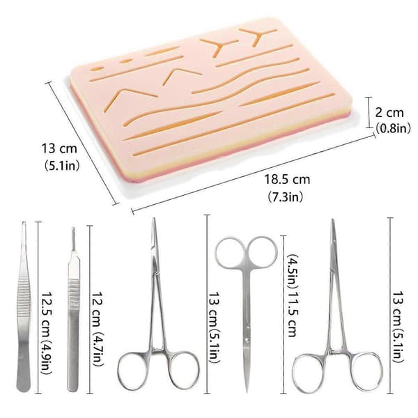 Suture Practice Kit, Surgical Suture Kit for Students, Suture Kit, Surgical Suture Kit, Reusable Silicone Suture Pad, For Educational Purposes Only