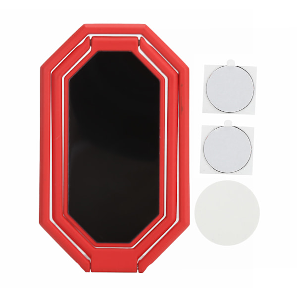 Rhombus Formet Telefon Finger Ring Grip 360° Rotationsstanderholder til Magnetisk Bilholder Rød