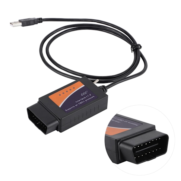 OBD2 Diagnostisk Kabel USB-gränssnitt Automatisk Felkontrollverktyg Passar för Ford