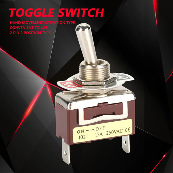 5 STK 6.3 Quick Pins 1021 Mini-vippekontakt 2 ben 2 positioner ON OFF