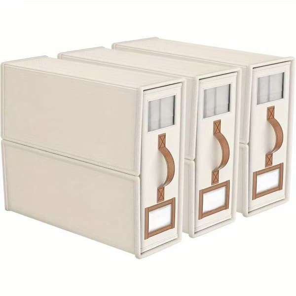 Foldable Sheet Organizers and Storage - Large Size Linen Fabric with Window and Label, Under Bed Storage Box 3-Pack for Sheets