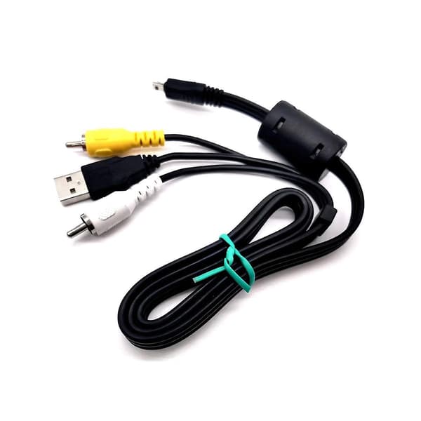 -E6 Kamera Mini 8-bens USB-datakabel med video AV RCA dobbelt multifunktion til CoolPix
