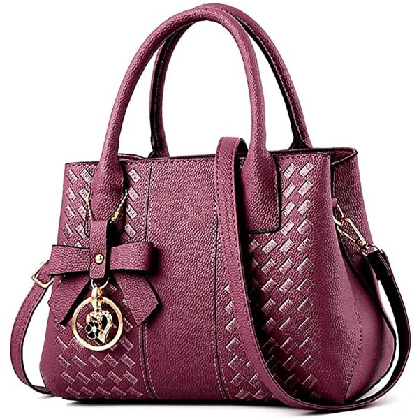 Punge og håndtasker til kvinder mode dame læder top håndtag Purple