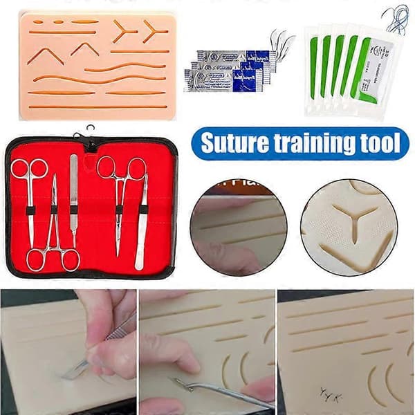 Suture Practice Kit, Surgical Suture Kit for Students, Suture Kit, Surgical Suture Kit, Reusable Silicone Suture Pad, For Educational Purposes Only