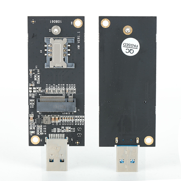 (M.2) KEY B - USB3.0 -sovitinkortti M.2 -korttimoduulilevy SIM-korttipaikalla