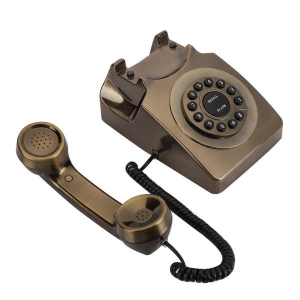 WX-3123# Antik bronsetelefon Fasttelefon Telefon Desktop Caller Hjemmekontortelefon