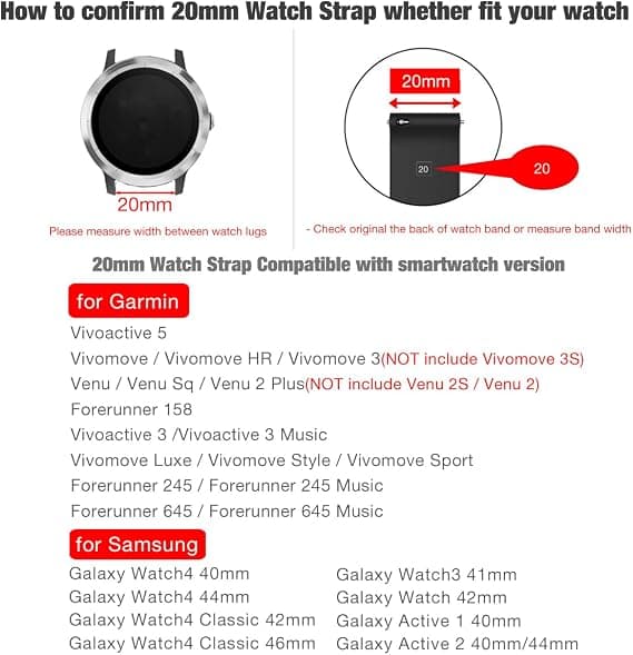 Urrem til Garmin Venu 2 Plus/Venu Sq/Vivoactive 5 / Vivomove 3, rustfrit stål metalnet 20mm quick release håndledsrem