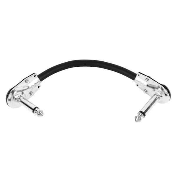 Guitar Effekt Kabel PVC Anti Vindstøj Undertrykkelse Bærbar Guitar Pedal Ledning Patch Kabel Fladt Hoved Sølv 15cm / 5.9in