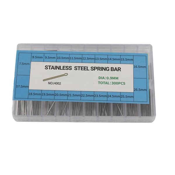 0,9 mm 304 rustfrit stål urarmbånd splitstifter ursortiment 7,5-26,5 mm